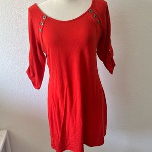 Red orange mini dress